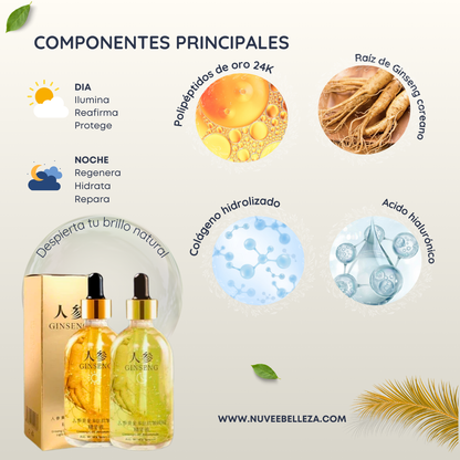 Sérum Duo Ginseng 24K Dia & Noche | Rejuvenecedor Intensivo 30ml